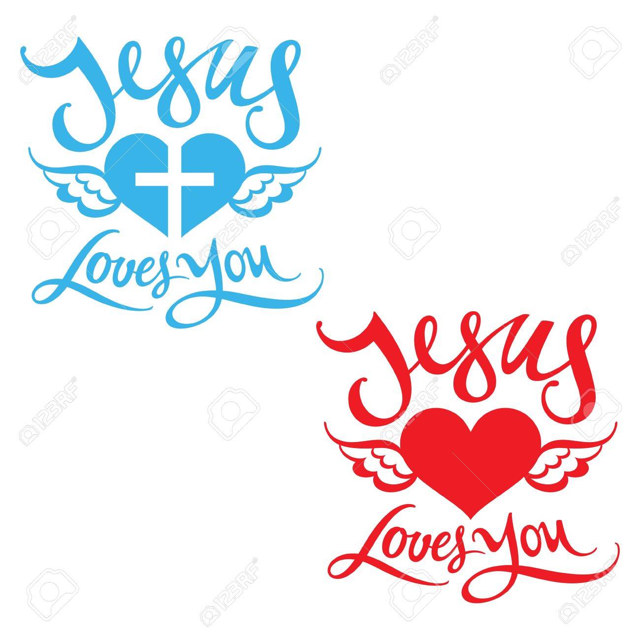 1300x1300 Jesus Loves You Religion Heart Wing God Bless Lord Royalty Free
