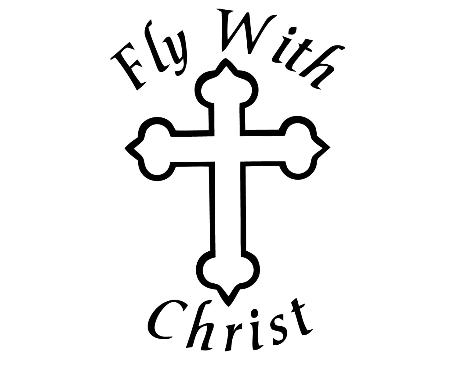 1500x1200 Fly With Christ Cross Decal Christian Jesus Cross Sticker