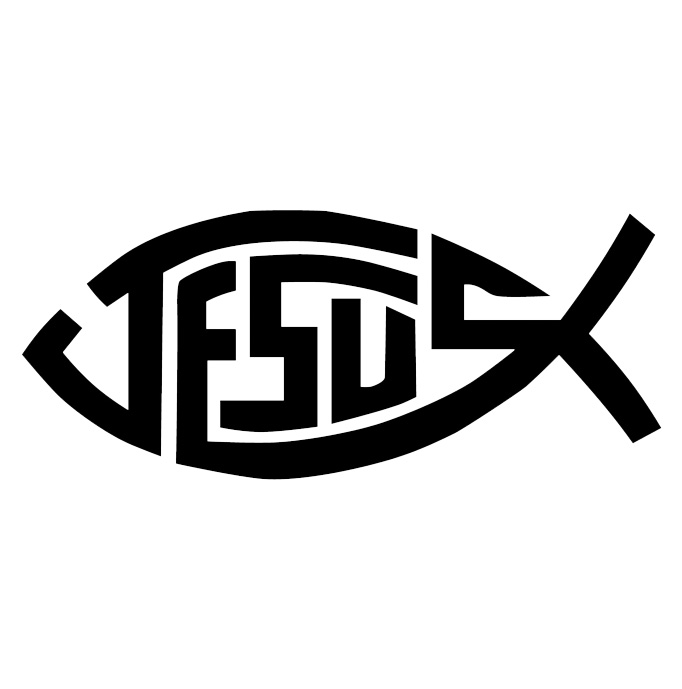682x689 Jesus Fish Decal Dressed In His Image