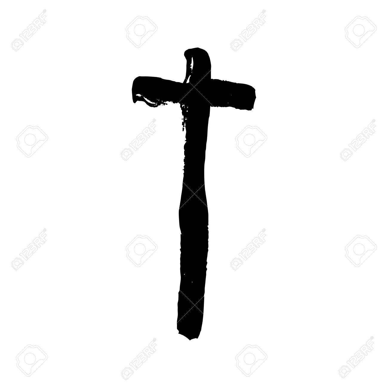 1300x1300 Christian Cross Grunge Vector Religion Symbol. The Cross Of Jesus