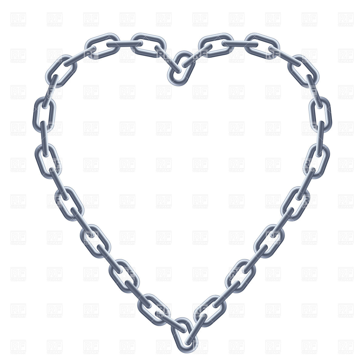 1200x1200 Heart Shaped Silver Chain Frame Royalty Free Vector Clip Art Image