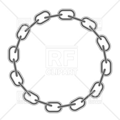 400x400 Chain Round Frame Royalty Free Vector Clip Art Image