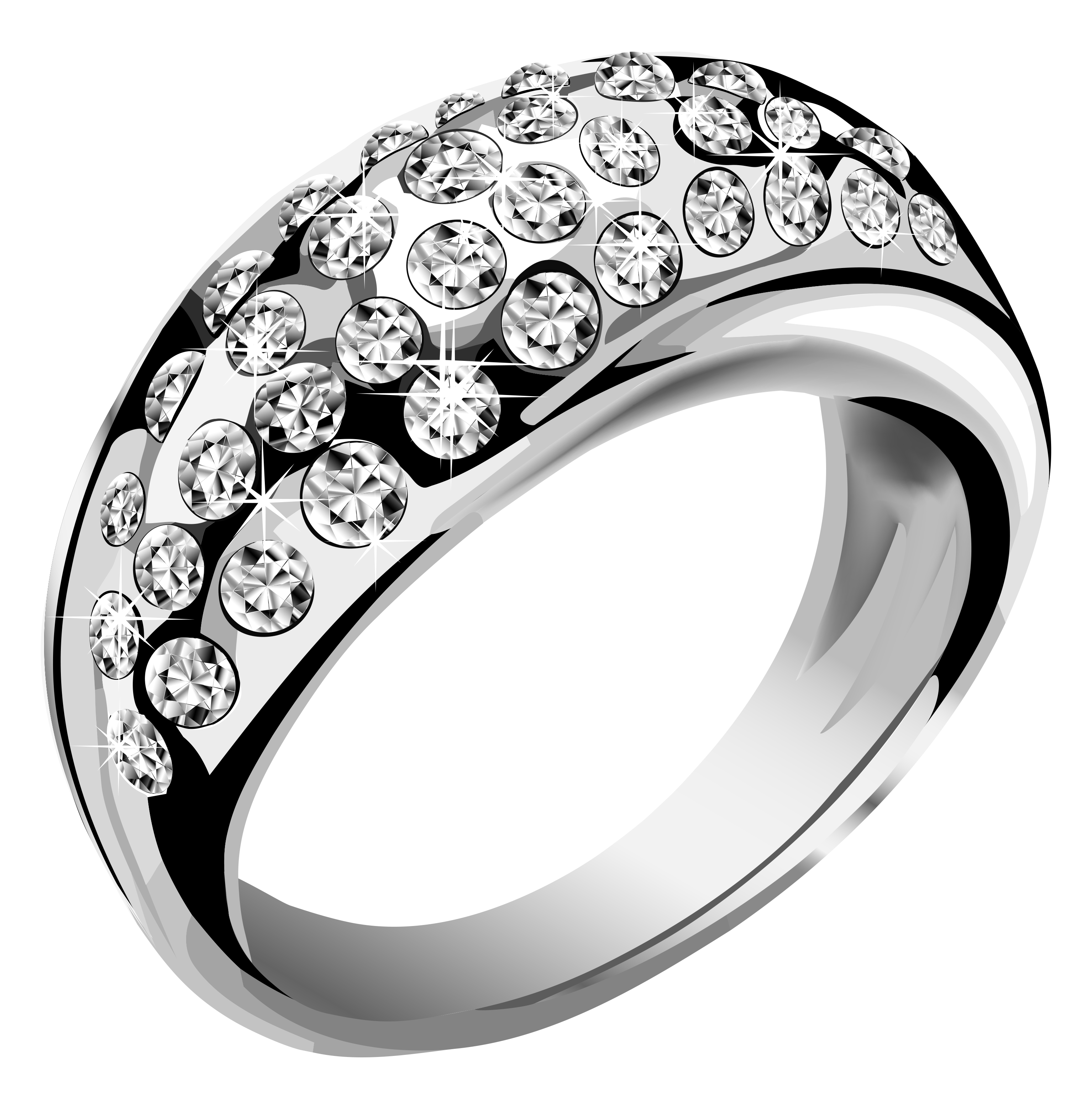 3068x3074 Silver Ring With White Diamonds Png Clipartu200b Gallery