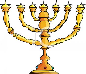 350x302 Royalty Free Clipart Image Golden Menorah With No Candles