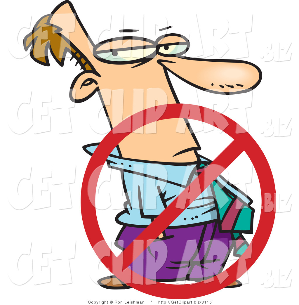 1024x1044 Clip Art Of A Grumpy Man With A Rejection Symbol Meaning Job Loss