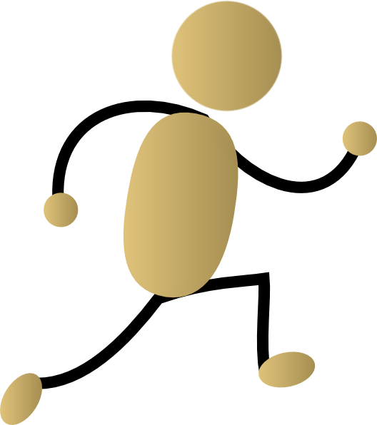 528x596 Golden Jogging Man Clip Art