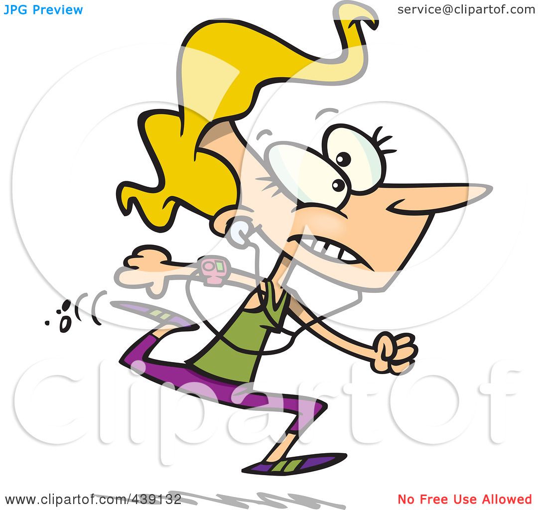 1080x1024 Royalty Free (Rf) Clip Art Illustration Of A Cartoon Jogging Woman