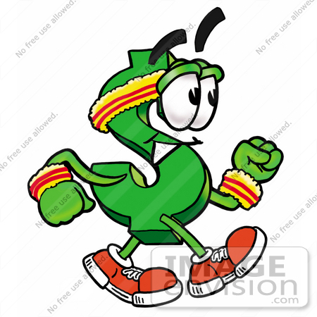 450x450 Clip Art Graphic Of A Green Usd Dollar Sign Cartoon Character