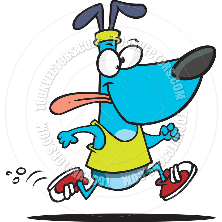 940x940 Cartoon Dog Jogger By Ron Leishman Toon Vectors Eps