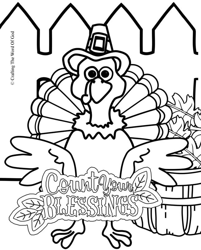 645x800 Count Your Blessings Turkey Coloring Page Crafting The Word Of God