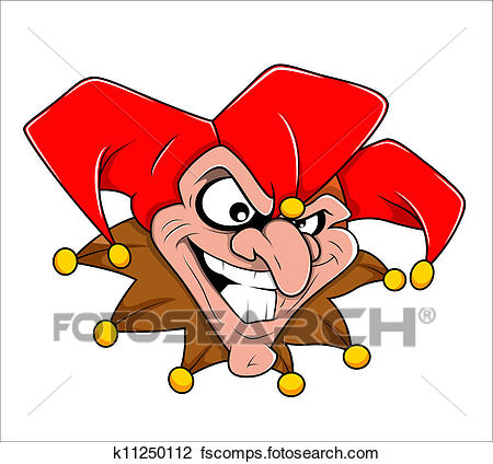 450x424 Clipart Of Evil Joker Vector K11250112