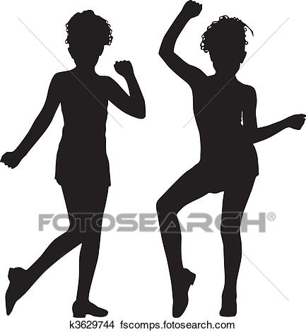 433x470 Clipart Of Joy Silhouette Children K3629744