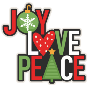 300x300 Joy Love Peace Christmas Title Scrapbook Cut File Cute Clipart