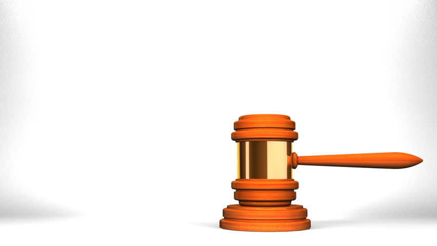 852x480 Wooden Judge Gavel On White Text Space Stock Footage Video