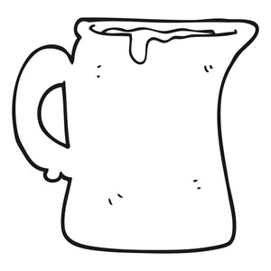300x300 Freehand Drawn Black And White Cartoon Milk Jug Royalty Free Stock