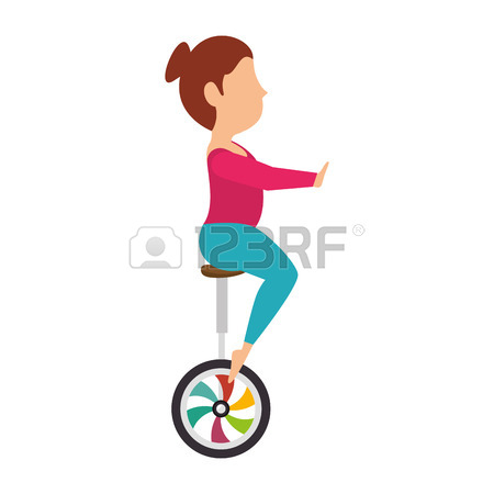 450x450 Woman Juggler Acrobatics Show Cartoon Exercises Vector