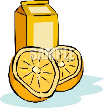 342x350 Royalty Free Clip Art Image Carton Of Orange Juice With A Halved