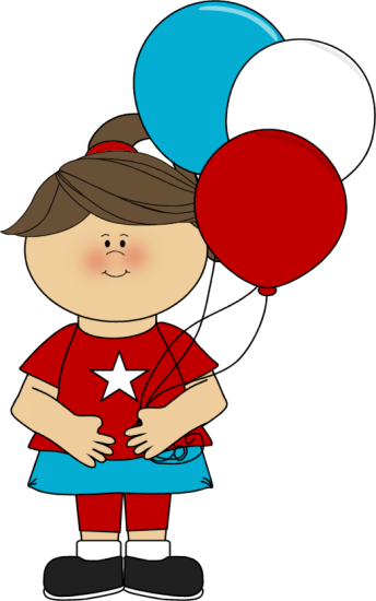 344x550 Girl Celebrating July 4th Clip Art