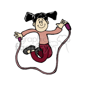 300x300 Royalty Free Girl Jumping Rope 158598 Vector Clip Art Image