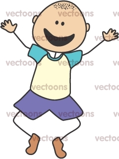 240x320 Happy Boy Jumping Illustration