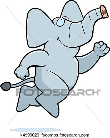 374x470 Clipart Of Elephant Jumping K4590020