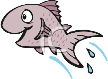 350x256 Happy Cartoon Fish Leaping Or Jumping From The Water
