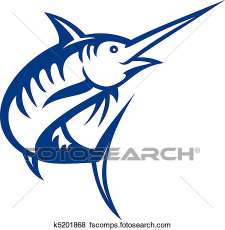 450x460 Stock Illustration Of Illustration Of A Blue Marlin Fish Jumping