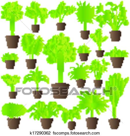 450x470 Clipart Of Exotic Jungle Bushes Grass, Reed, Palm Tree Wild Plants