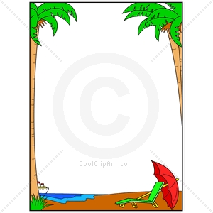 300x300 Summer Beach Border Clipart