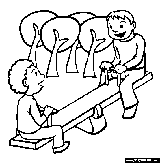 554x565 Playground Clipart Coloring Page