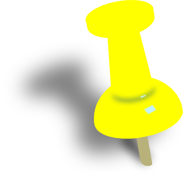 600x566 Yellow Push Pin Clip Art