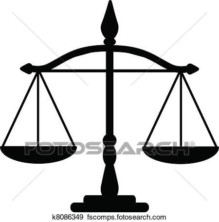 450x457 Clip Art Of Justice Scales K8086349