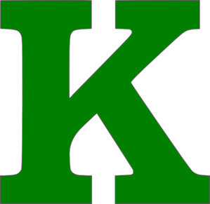 299x291 Single K Letter Green Clip Art