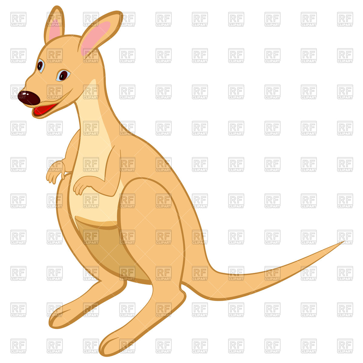 1200x1200 Funny Cartoon Kangaroo Royalty Free Vector Clip Art Image