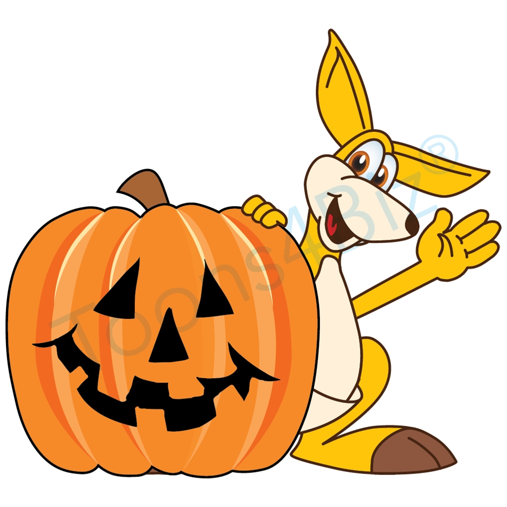 1000x1000 Kangaroo Mascot Clip Art With Halloween Pumpkin Clip Art