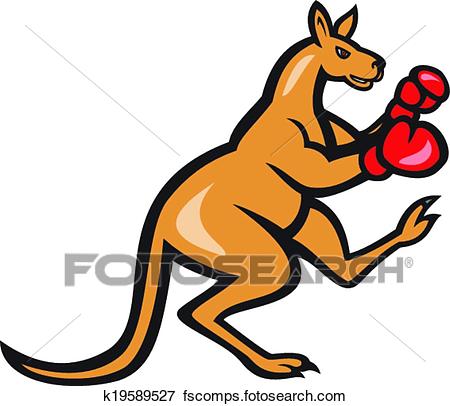450x406 Clip Art Of Kangaroo Kick Boxer Boxing Cartoon K19589527