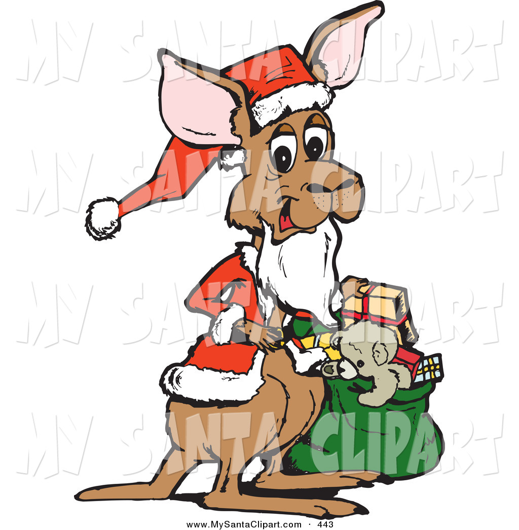 1024x1044 Kangaroo Christmas Clipart