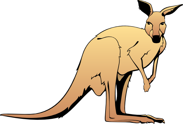 600x407 Brown Kangaroo Clip Art