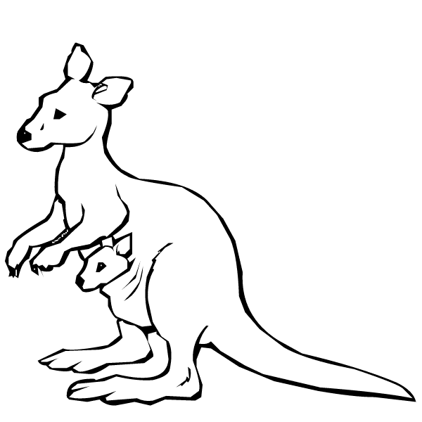 600x600 Kangaroo Clipart Black And White