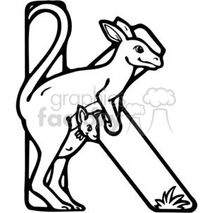 300x300 Royalty Free Letter K Kangaroo 380186 Vector Clip Art Image