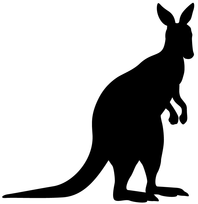 777x800 Silhouette Kangaroo Clipart