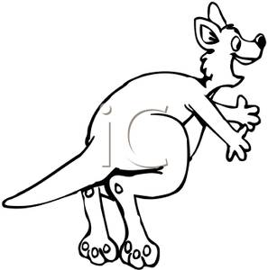 297x300 And White Kangaroo Clipart Image