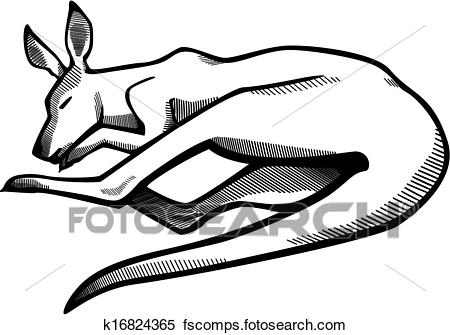450x335 Clipart Of Sleeping Kangaroo K16824365