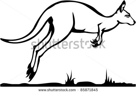 450x307 Kangaroo Hopping Clipart
