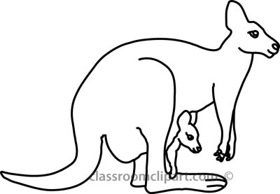 400x277 Kangaroo Outline Clipart