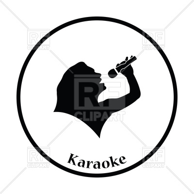 400x400 Karaoke Womans Silhouette Icon Royalty Free Vector Clip Art Image