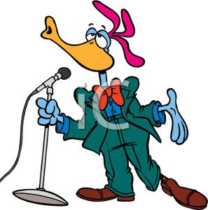 297x300 Rooster In A Suit And Tie Singing Karaoke