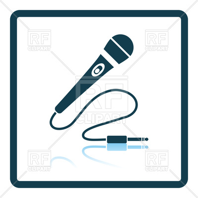 400x400 Shadow Reflection Design Of Karaoke Microphone Royalty Free Vector
