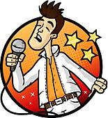 155x170 Clip Art Of Karaoke Star K19732029