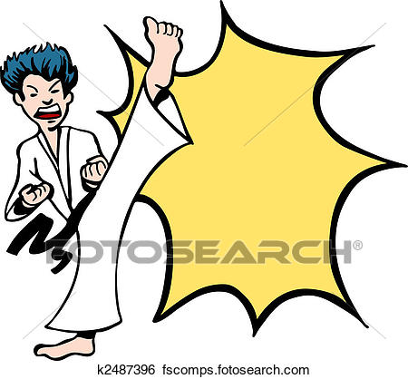 450x418 Clip Art Of Karate Kick K2487396